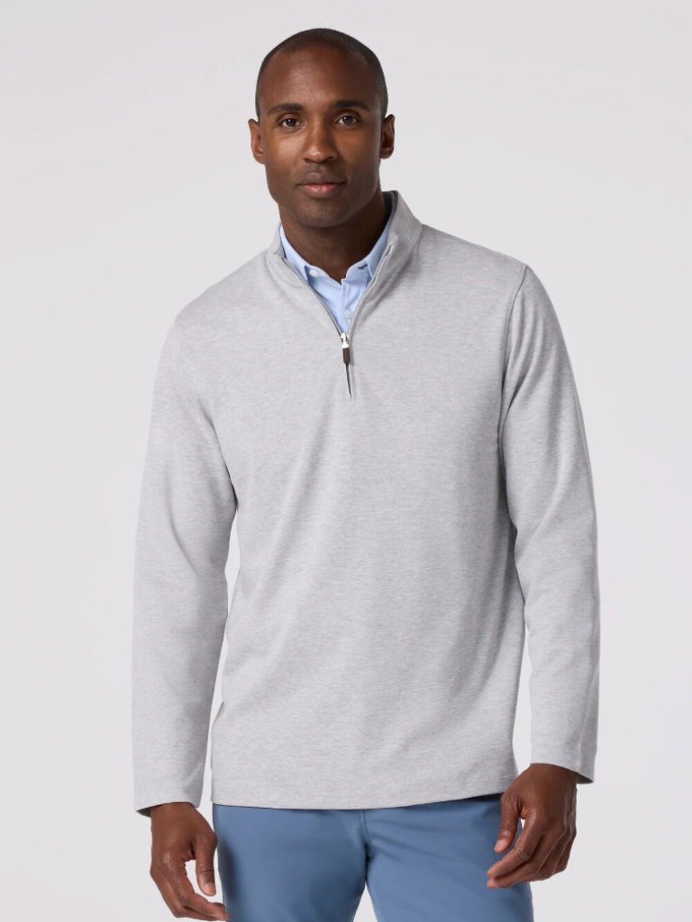 Mizzen+Main KPI Quarter Zip Men XXL Silver Gray Heather 1PO-2046 Golf